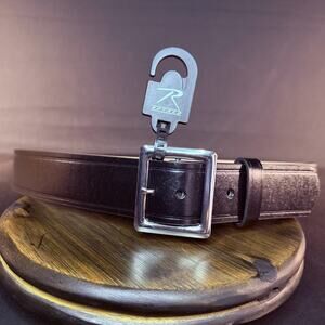 Rothco Everyday Leather Belt Size 36" Black Leather Metal Chrome Buckle 1.5"